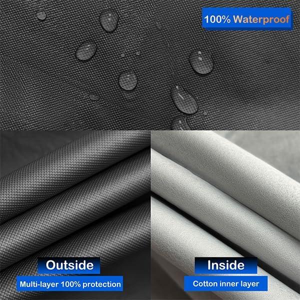 imageMORNYRAY Car Cover Compatible with Chevy Camaro Waterproof All Weather for Automobiles Outdoor Full Cover Rain Sun UV Protection with Zipper Cotton Grey Custom Fit Chevy CamaroBlack