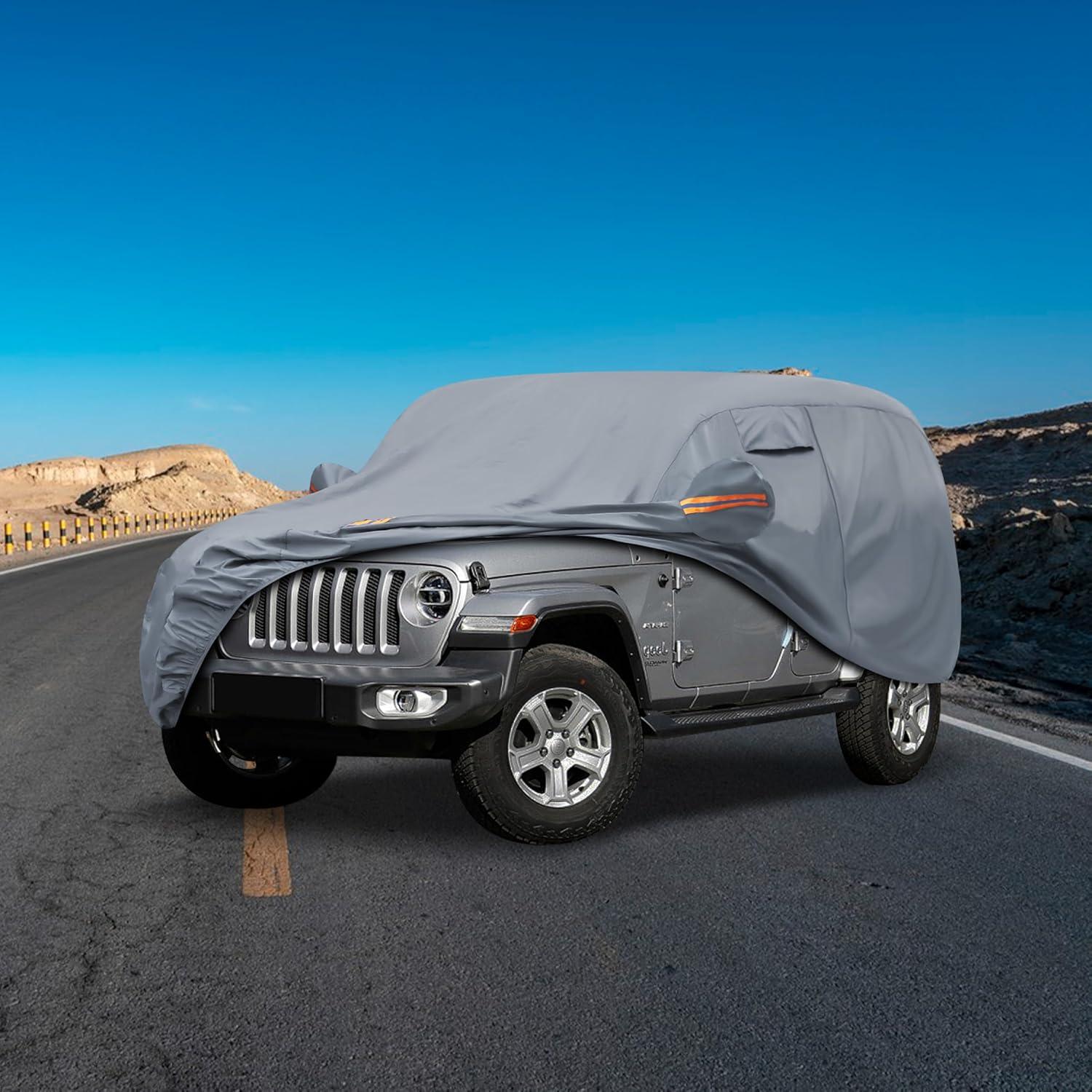 imageMORNYRAY Car Cover Compatible with Chevy Camaro Waterproof All Weather for Automobiles Outdoor Full Cover Rain Sun UV Protection with Zipper Cotton Grey Custom Fit Chevy CamaroGrey