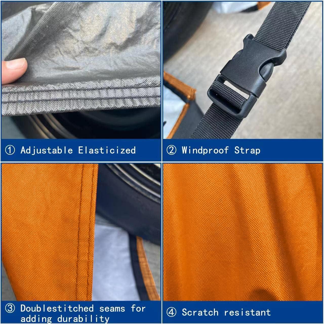 imageMORNYRAY Tire Covers 4 PackWaterproof AntiUV Snow Sun Rain Tire Covers for RVTruck SUV Trailer CamperFit 2729 Inch Tire Diameters