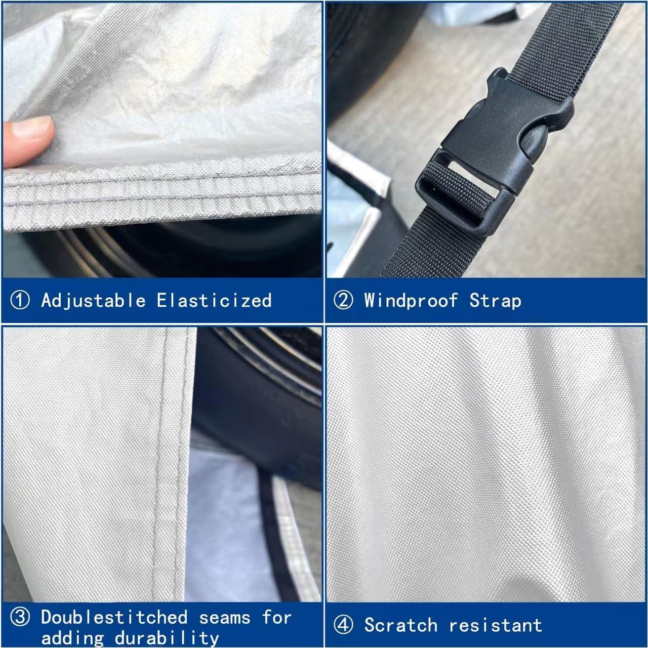 imageMORNYRAY Tire Covers 4 PackWaterproof AntiUV Snow Sun Rain Tire Covers for RVTruck SUV Trailer CamperFit 3032 Inch Tire Diameters