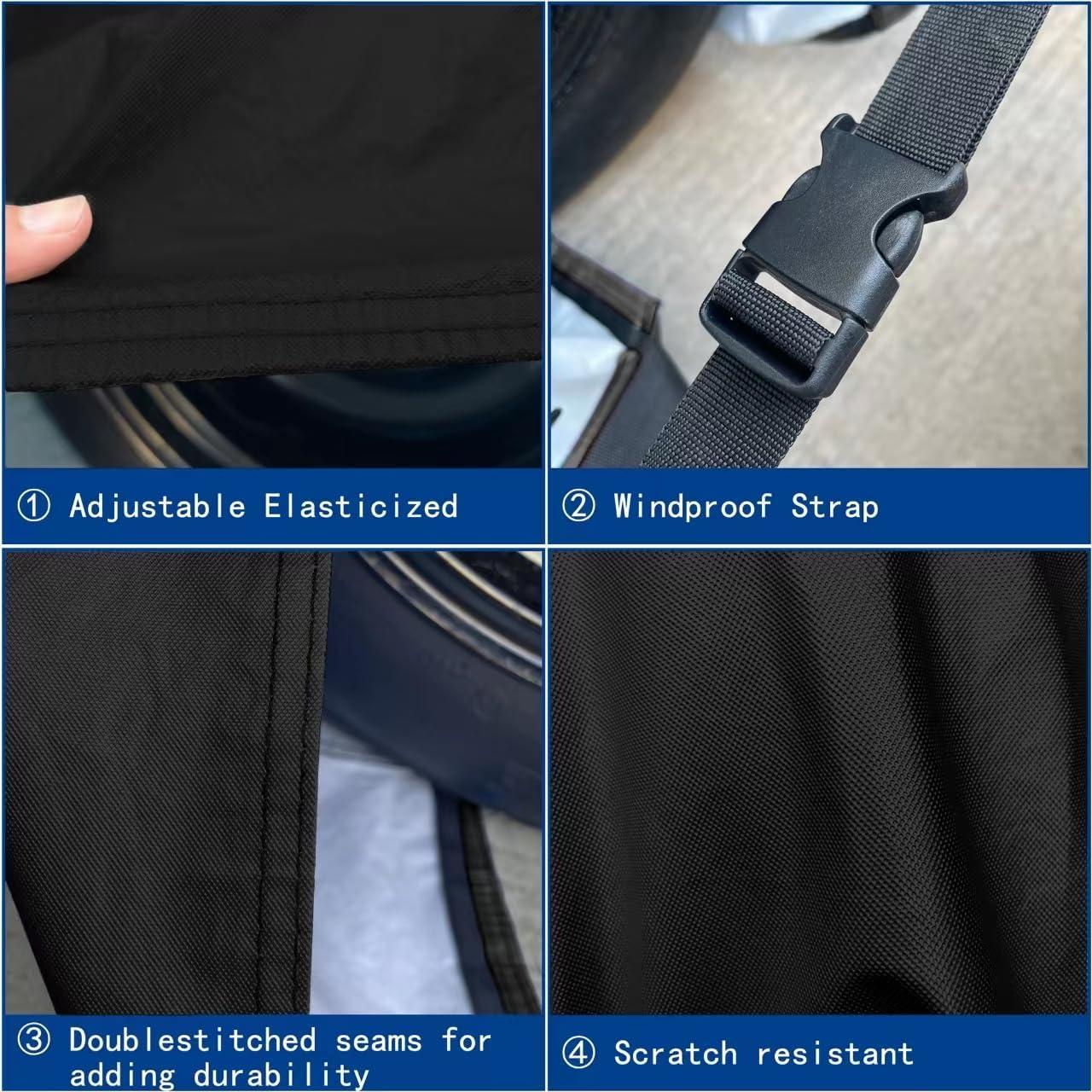 imageMORNYRAY Tire Covers 4 PackWaterproof AntiUV Snow Sun Rain Tire Covers for RVTruck SUV Trailer CamperFit 4042 Inch Tire Diameters