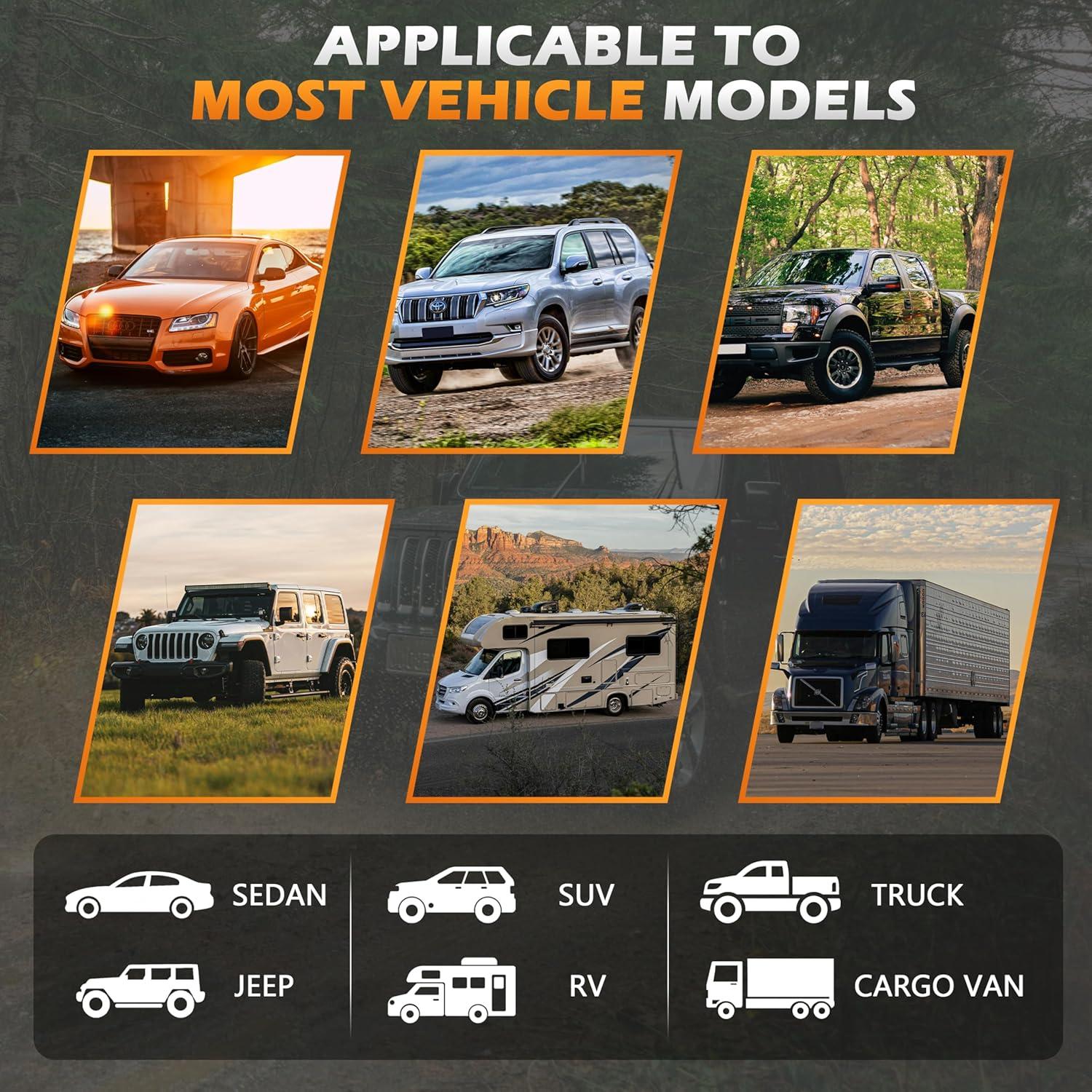 imageMORNYRAY Tire Covers 4 PackWaterproof AntiUV Snow Sun Rain Tire Covers for TruckRV SUV Trailer Camper Silver Fit 2729 Inch Tire DiametersTwoGreyTire Covers