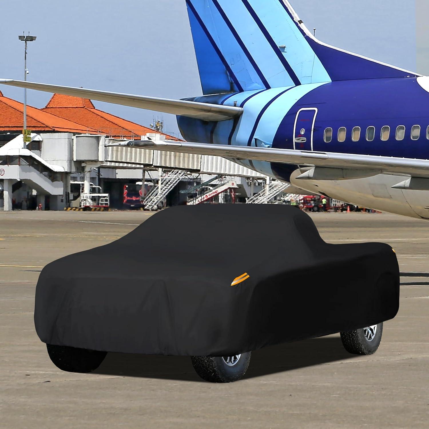 imageMORNYRAY Waterproof Car Cover All Weather Snowproof UV Protection Windproof Outdoor Full car Cover Universal Fit for Sedan Fit Sedan Length 194206 inch BlueAll black