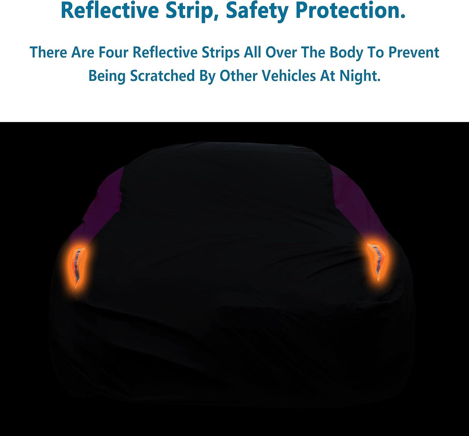 imageMORNYRAY Waterproof Car Cover All Weather Snowproof UV Protection Windproof Outdoor Full car Cover Universal Fit for Sedan Fit Sedan Length 194206 inch BluePurple