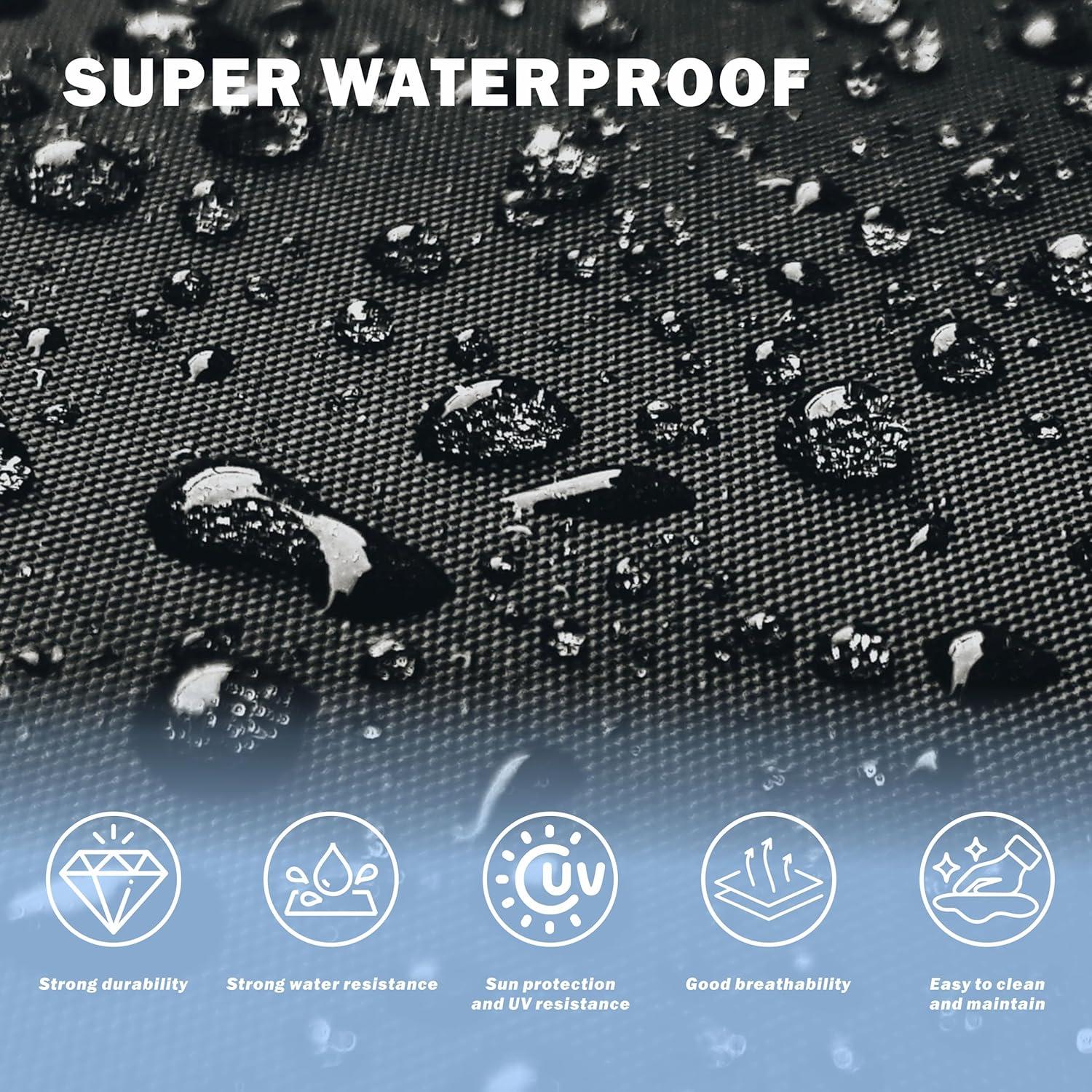 imageMORNYRAY Waterproof Jet Ski Cover  Heavy Duty Trailerable PWC Cover with Air Vents UV Resistant Compatible with Yamaha Seadoo KampampS Jet Ski Covers Blue Fit from 135quot145quot 23 SeaterBlue