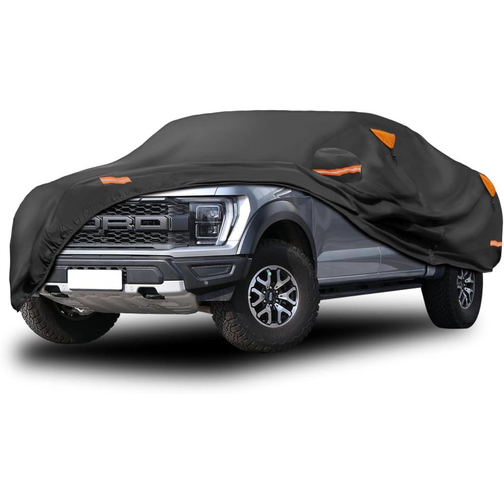 imageMORNYRAY Car Cover Compatible with Chevy Camaro Waterproof All Weather for Automobiles Outdoor Full Cover Rain Sun UV Protection with Zipper Cotton Grey Custom Fit Chevy CamaroBlack