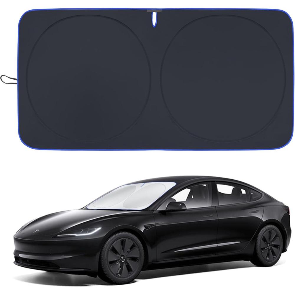 imageMORNYRAY Car Windshield Sun ShadeReflector Sunshade Offers Ultimate Protection for Car InteriorCool Reflective Sun BlockerFoldable Car Interior Accessories Black Medium Plus64 x 34 inchesBlack