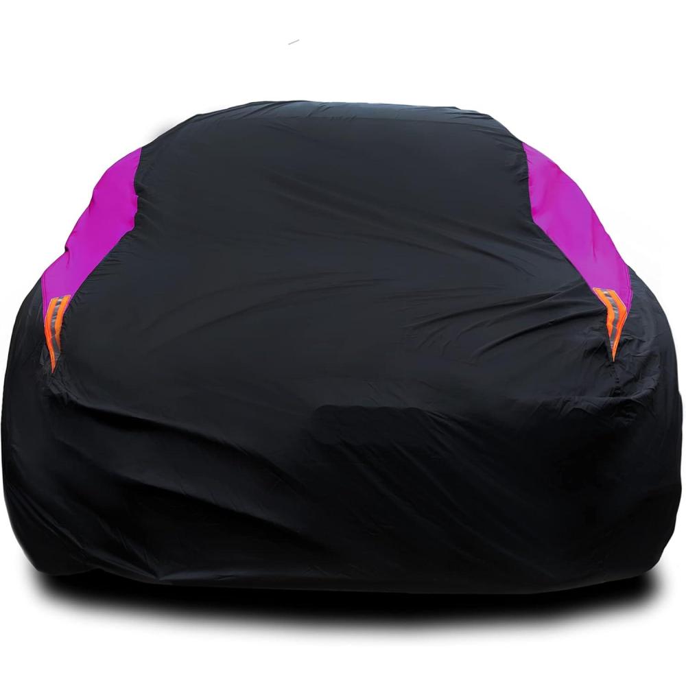 imageMORNYRAY Waterproof Car Cover All Weather Snowproof UV Protection Windproof Outdoor Full car Cover Universal Fit for Sedan Fit Sedan Length 194206 inch BluePurple