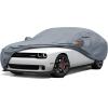 imageMORNYRAY Car Cover Compatible with Chevy Camaro Waterproof All Weather for Automobiles Outdoor Full Cover Rain Sun UV Protection with Zipper Cotton Grey Custom Fit Chevy CamaroGrey