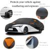 imageMORNYRAY Car Cover Compatible with Chevy Camaro Waterproof All Weather for Automobiles Outdoor Full Cover Rain Sun UV Protection with Zipper Cotton Grey Custom Fit Chevy CamaroBlack
