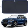 imageMORNYRAY Car Windshield Sun ShadeReflector Sunshade Offers Ultimate Protection for Car InteriorCool Reflective Sun BlockerFoldable Car Interior Accessories Black Medium Plus64 x 34 inchesBlack