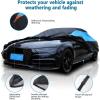 imageMORNYRAY Waterproof Car Cover All Weather Snowproof UV Protection Windproof Outdoor Full car Cover Universal Fit for Sedan Fit Sedan Length 194206 inch BlueBlue
