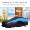 imageMORNYRAY Waterproof Car Cover All Weather Snowproof UV Protection Windproof Outdoor Full car Cover Universal Fit for Sedan Fit Sedan Length 194206 inch BlueBlue