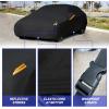 imageMORNYRAY Waterproof Car Cover All Weather Snowproof UV Protection Windproof Outdoor Full car Cover Universal Fit for Sedan Fit Sedan Length 194206 inch BlueAll black