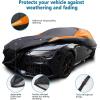 imageMORNYRAY Waterproof Car Cover All Weather Snowproof UV Protection Windproof Outdoor Full car Cover Universal Fit for Sedan Fit Sedan Length 194206 inch BlueOrange