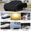 imageMORNYRAY Waterproof Car Cover All Weather Snowproof UV Protection Windproof Outdoor Full car Cover Universal Fit for Sedan Fit Sedan Length 194206 inch BlueAll black