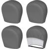 imageMORNYRAY Tire Covers 4 PackWaterproof AntiUV Snow Sun Rain Tire Covers for TruckRV SUV Trailer Camper Silver Fit 2729 Inch Tire DiametersFourGreyTire Covers