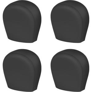 imageMORNYRAY Tire Covers 4 PackWaterproof AntiUV Snow Sun Rain Tire Covers for TruckRV SUV Trailer Camper Silver Fit 2729 Inch Tire DiametersFourBlackTire Covers