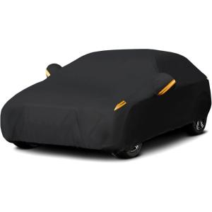 imageMORNYRAY Waterproof Car Cover All Weather Snowproof UV Protection Windproof Outdoor Full car Cover Universal Fit for Sedan Fit Sedan Length 194206 inch BlueAll black