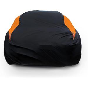 imageMORNYRAY Waterproof Car Cover All Weather Snowproof UV Protection Windproof Outdoor Full car Cover Universal Fit for Sedan Fit Sedan Length 194206 inch BlueOrange