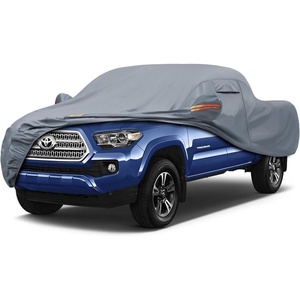 image:imageMORNYRAY Car Cover Compatible with Toyota Tacoma Waterproof All Weather for Automobiles Outdoor Full Cover Rain Sun UV Protection with Zipper CottonGrey Custom Fit Toyota Tacoma